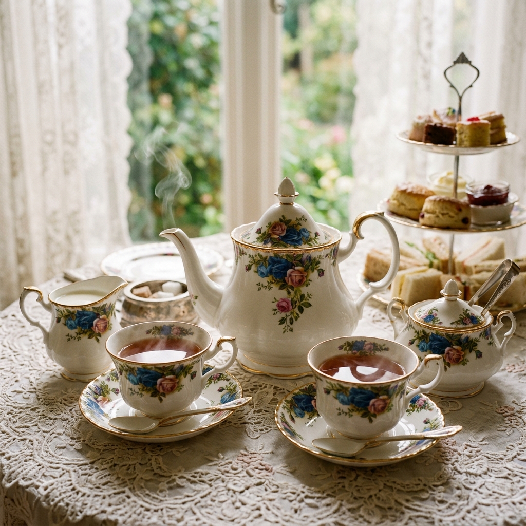 Royal Heritage 24-Piece Afternoon Tea Set in Classic Floral